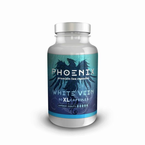 phoenix white vein tea leaf powder kratom capsules 30ct (full spectrum extract capsules)